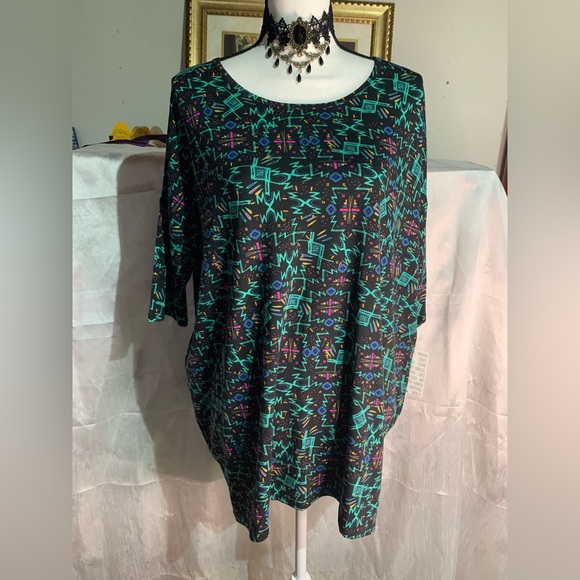LuLaRoe Tops - Lularoe Irma Black Graffiti Print Top